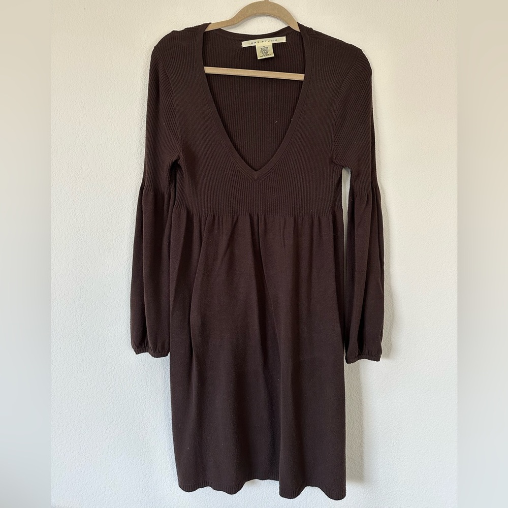 Max Studio Brown Sweater Dress (Medium)